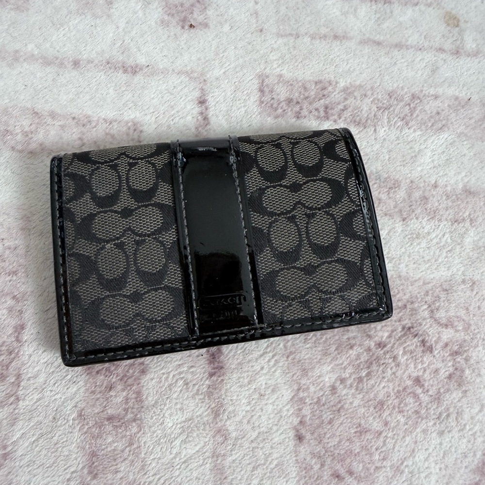 Coach Black and Gray Signature Wallet